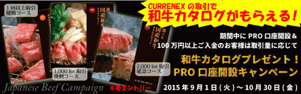 FX口座開設＆入金で取引量に応じてもれなく「和牛カタログ」がもらえるキャンペーンを開催（9/1～10/30）