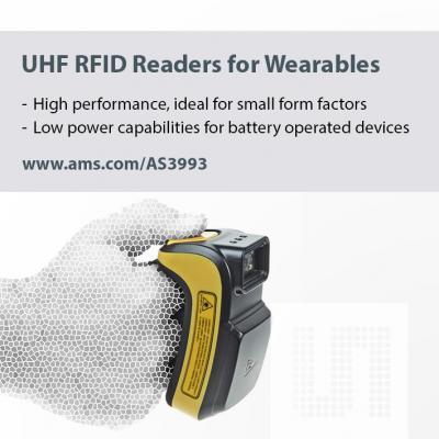 小型・高性能・低消費電力を特長とするams製UHF RFIDリーダIC、英国メーカのウェアラブルRFIDスキャナに採用