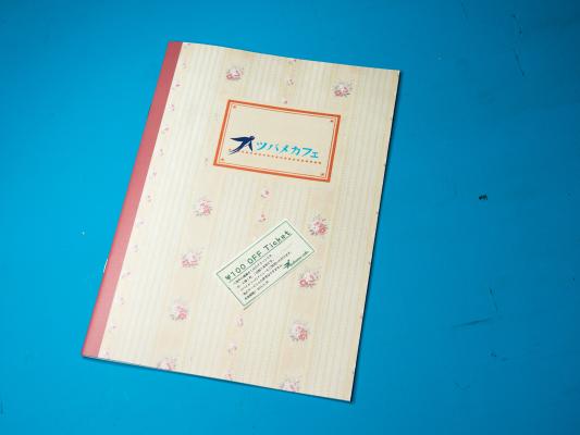 ツバメカフェ オープン3周年100円引券付 オリジナルデザインのノートをプレゼント