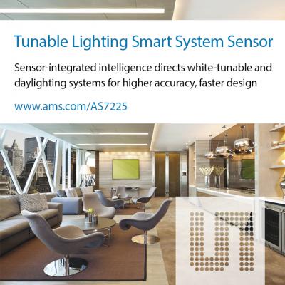ams、白色光の調整が可能なスマートシステムセンサAS7225を発表