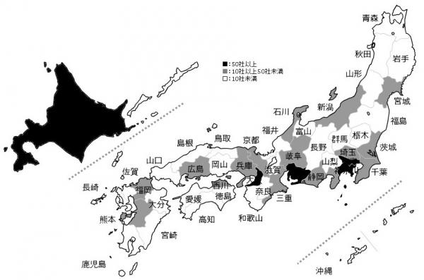 ＜通信建設業者＞国内に969社を確認、東京・大阪・北海道等には50社以上存在