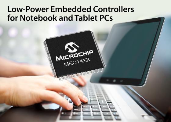 Microchip社、低消費電力組み込みコントローラMEC14XXファミリを発表