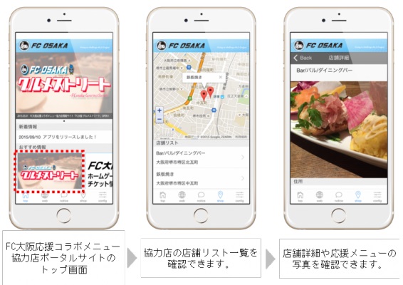 神戸デジタル・ラボ、 FC大阪提携飲食店の集客をスマホアプリ「SmartPleasure」で実現～公式アプリを通じてサポーターへの情報発信と提携飲食店への集客アップでクラブチームと地域を活性化～