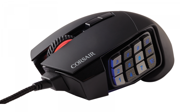 CORSAIR、最大解像度12,000dpiのMOBA/MMO特化型ゲーミングマウス SCIMITAR RGB Blackを2016年3月26日より発売