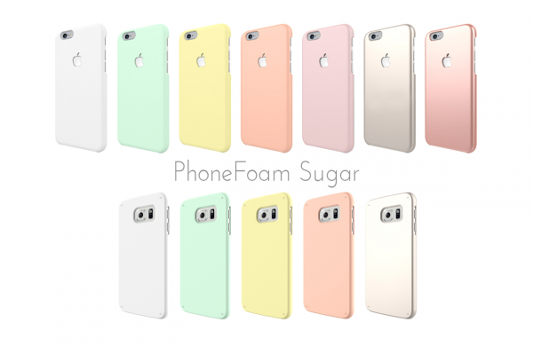 ROOX、パステルカラーで目に優しく、丸みのある成形で手触りも優しい薄型ハードケース「Phonefoam Sugar」シリーズを3月30日より発売。iPhone用とGalaxy用をリリース。