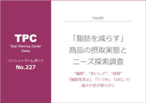 マーケティングリサーチ会社の（株）総合企画センター大阪、「脂肪を減らす」 商品の摂取実態とニーズについて調査結果を発表