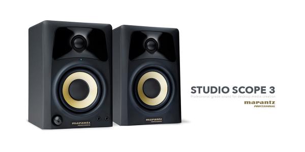 コンパクトなスタジオモニターがmarantz プロから。省スペースで高音質高出力、金色ウーファーのmarantz Professional「Studio Scope 3」9980円で11月12日新発売