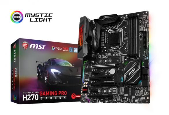 MSI、Intel H270チップセットを搭載したRGB LED機能搭載ATXマザーボード「H270 GAMING PRO CARBON」を発売