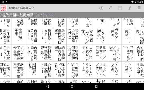 “いま”がギッシリ！　日本で唯一の新語・新知識年鑑！「現代用語の基礎知識 2017」（Android）を新発売！