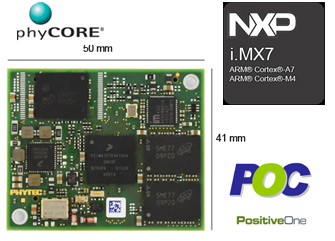 NXP i.MX7（ARM Cortex-A7 /ARM Cortex-M4）搭載システムオンモジュールphyCORE-i.MX7の販売開始