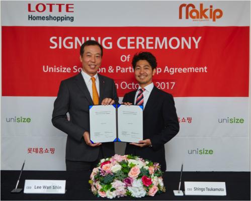 サイズレコメンドエンジン「unisize」を提供するメイキップ、韓国ロッテグループ Lotte Homeshoppingとパートナーシップ契約を締結、海外展開を開始