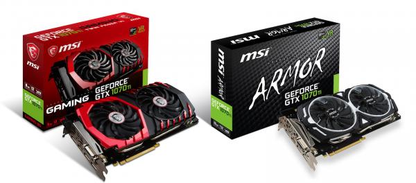MSI、NVIDIA GeForce GTX 1070 Ti搭載グラフィックスカード「GeForce GTX 1070 Ti GAMING 8G」など2製品を発表