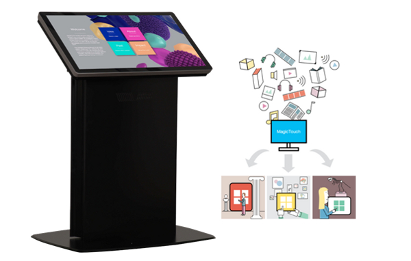 ユニバーサル・ビジネス・テクノロジーは、大型タッチスクリーン上に表示される様々なメディアを使って情報発信を行う、MagicTouch Kiosk/マジックタッチキオスクを発売します。