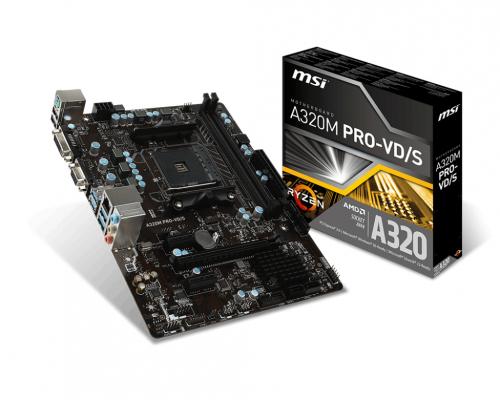 MSI、AMD Athlon with Radeon Vega Graphics対応マザーボード AMD A320搭載モデル「A320M PRO-VD/S」を発売