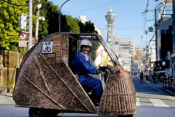 日本唯一の虎竹電気自動車「竹トラッカー」が神戸～大阪を走る動画7本を公開！