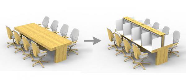 木製会議テーブルが官能評価ブースに早変わり！「センサリーテーブル Table Lab」の販売開始