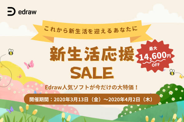 【2020新生活応援セール・最大1万円OFF!】Edraw 人気作図ソフトが今だけの大特価！