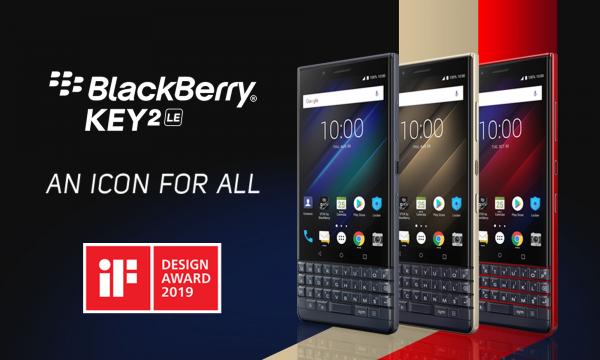 iF Design Awards 2019を受賞した「BlackBerry（R）KEY2 LE」が3色展開で4月12日より予約受付開始、4月19日に発売。