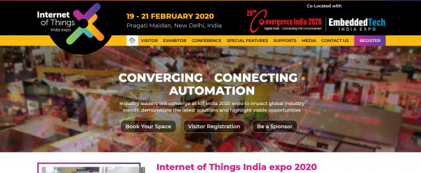 国際展示会 「インドモノのインターネットエキスポ 2020年」（Exhibitions India Group主催）の出展お申込み受付開始