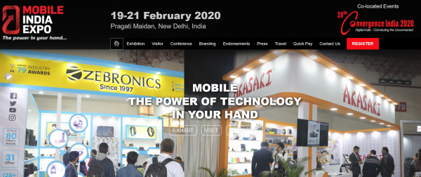 国際展示会 「Mobile India Expo 2020-インドモバイルエキスポ 2020年」（Exhibitions India Group主催）の出展お申込み受付開始
