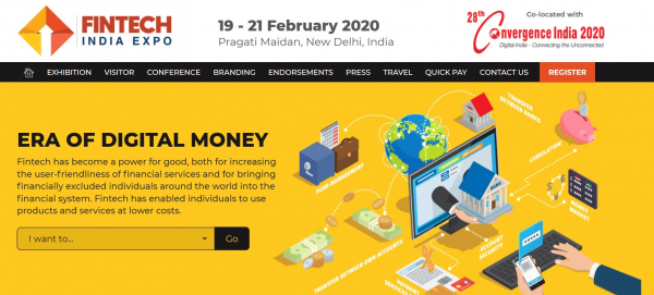 国際展示会 「Fintech India Expo 2020-インドフィンテックエキスポ 2020年」（Exhibitions India Group主催）の出展お申込み受付開始