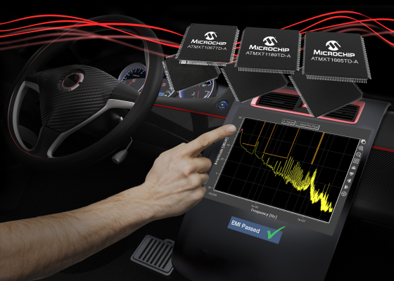Microchip、車載タッチスクリーンのEMI認定を迅速化する静電容量式タッチ コントローラを発表