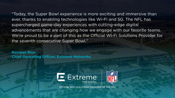 エクストリーム ネットワークス、Super Bowl LIVでの記録的なWi-Fi利用をサポート