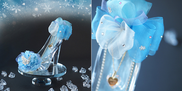 シンデレラの青いドレス×ガラスの靴×雪の輝き！ プロポーズギフト「プリンセス・ブルー」に冬限定で“雪の結晶”をデコレーション