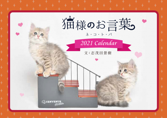 『猫様のお言葉 ネ・コ・ト・バ2021卓上カレンダー』は、志茂田景樹氏の心に響く名言×かわいい子猫写真集。星占い、隠れニャンコも登場で、使って楽しく癒やされるカレンダーとして今年も販売スタート！
