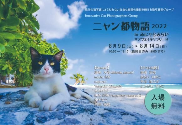 関東・関西の人気猫写真家がみなとみらいに再集合！猫の合同写真展【ニャン都物語2022 in横浜みにゃとみらい】が8月9日～14日に開催