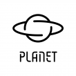Planet logo white