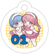 ふくよ　ナンバリング　アクリルキーホルダーWメイド（丸型、チェック）