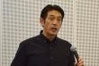スポーツビジョン研究集会　講演中の西村氏